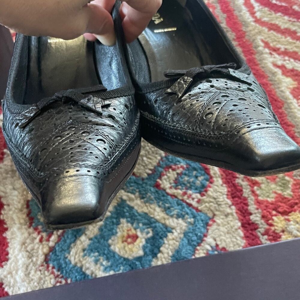 Prada 2003 archival low heel square toe pumps brogue heels leather shoes 38 - Picture 15 of 15